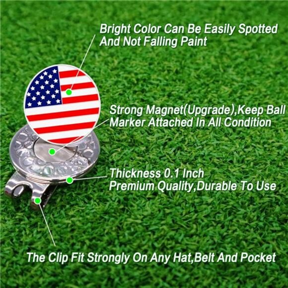 Golf Ball Marker with Hat Clip Markers Assorted Patterns Value Gift - Picture 3 of 7